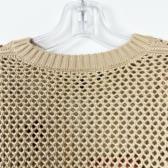 NWT Loro Piana Khaki Open Knit Cotton-Silk Crew Neck Pullover Sweater w Cami XS - Picture 8 of 10